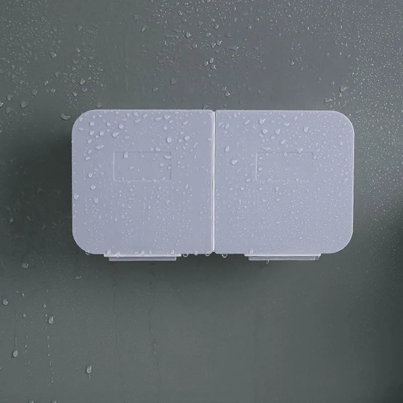 Wall-Mounted Bathroom Organizer - Plastic Swab and Cotton Pads Storage Holder with Tampon Container and Cosmetic Organizer