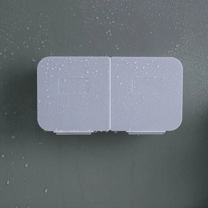 Wall-Mounted Bathroom Organizer - Plastic Swab and Cotton Pads Storage Holder with Tampon Container and Cosmetic Organizer