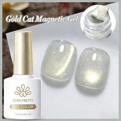 BORN PRETTY Cat Magnetic Gel Nail Polish 117 Colors 10ml Full Coverage Semi-Permanent Soak-Off Nail Varnish for Salon Manicure Glitter Cat Eye Nails