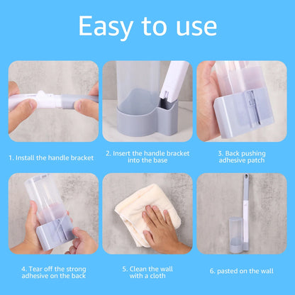 18/36Pcs Disposable Toilet Brush Kit - Wall-Mounted Bathroom Cleaning Tool with Long Handle & Refill WC Accessories