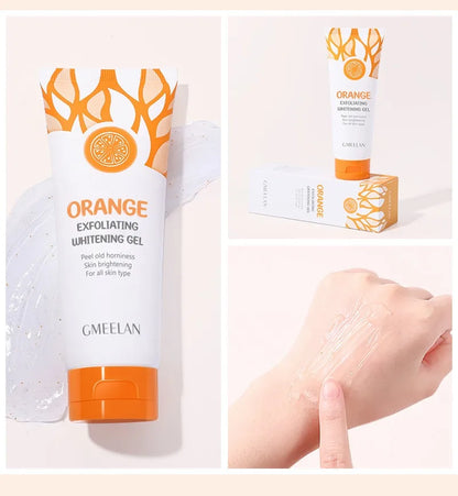 Orange Exfoliating Gel 50g — Dead Skin Remover, Brightening Peeling Scrub, Hydrating & Whitening Korean Skincare Moisturizer