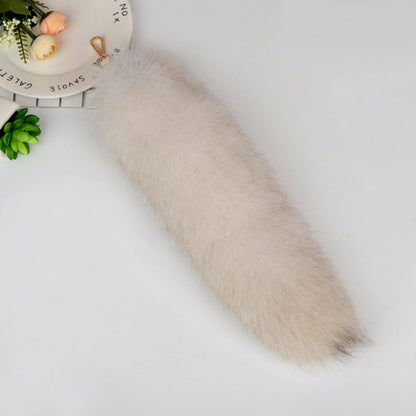 Plush Fur Tail Keychain - Soft Fluffy Faux Fur Bag Charm Pendant for Girls & Children 28cm