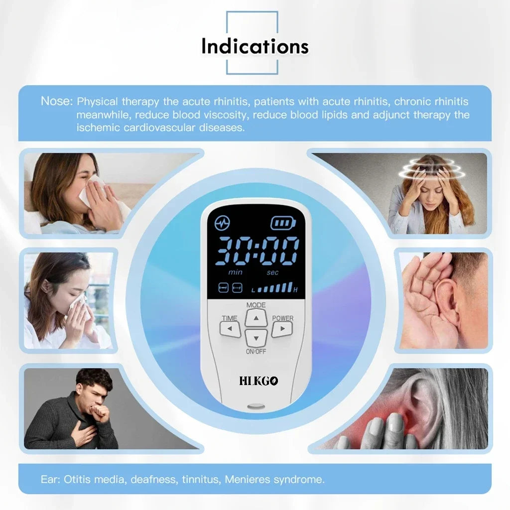 Portable Tinnitus Ear Laser Therapy – 650nm LLLT Irradiation Earplugs for Otitis Media, Deafness, Rhinitis & Sinusitis Treatment