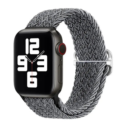 Braided Solo Loop Apple Watch Ultra Band – Elastic Nylon Adjustable Sport Bracelet Strap for iWatch SE, Series 3–9 (38mm–49mm)