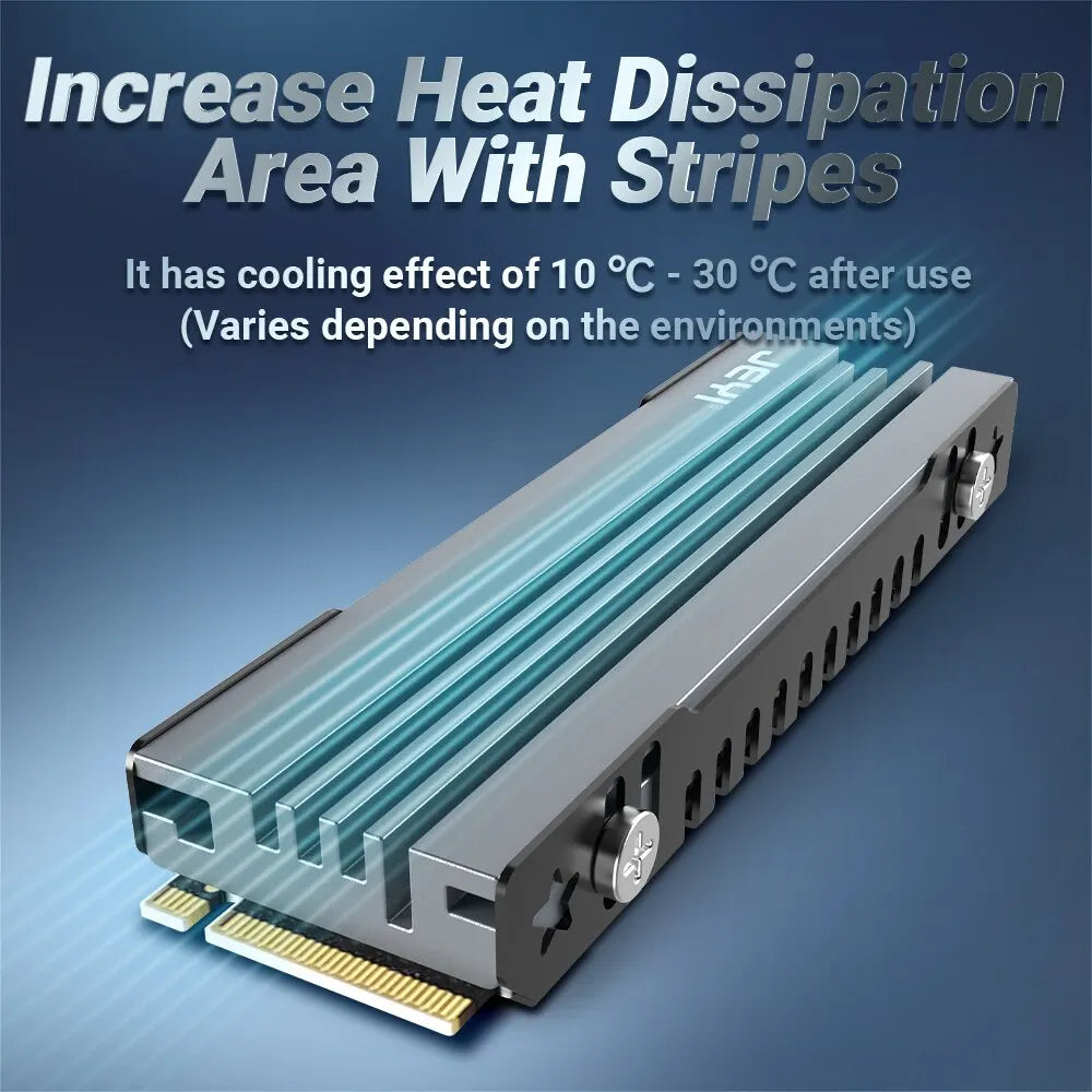 JEYI M.2 SSD Heatsink – 2280 NVMe NGFF Aluminum Cooler with Thermal Silicone Pad for Motherboard & PS5