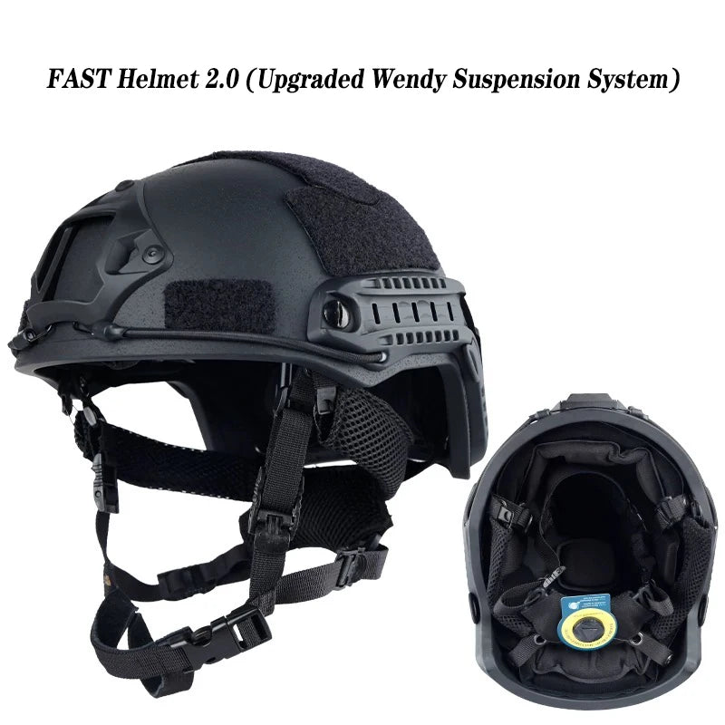 FAST Tactical Helmet – Kevlar High-Quality Outdoor Hunting Helmet with Wendy Floating Pad