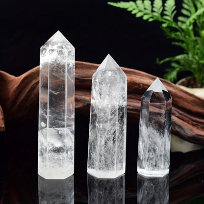 Clear Quartz Crystal Point - Natural Hexagonal Obelisk Stone Room Decor