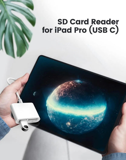5-in-1 SD Card Reader USB Hub – USB 3.0 Type-C OTG Adapter for iPhone, iPad, MacBook, SD & TF Memory Cards