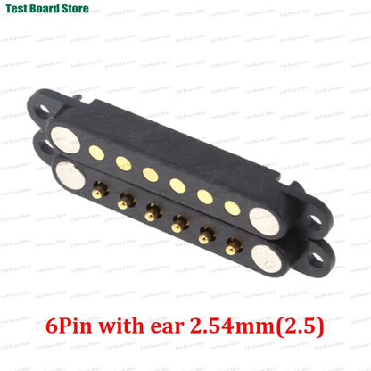 2A DC Magnetic Pogo Pin Connector - 2–8 Pin Spring-Loaded Male/Female Power Socket, 2.5/2.54/2.8mm Pitch, 1–5 Sets