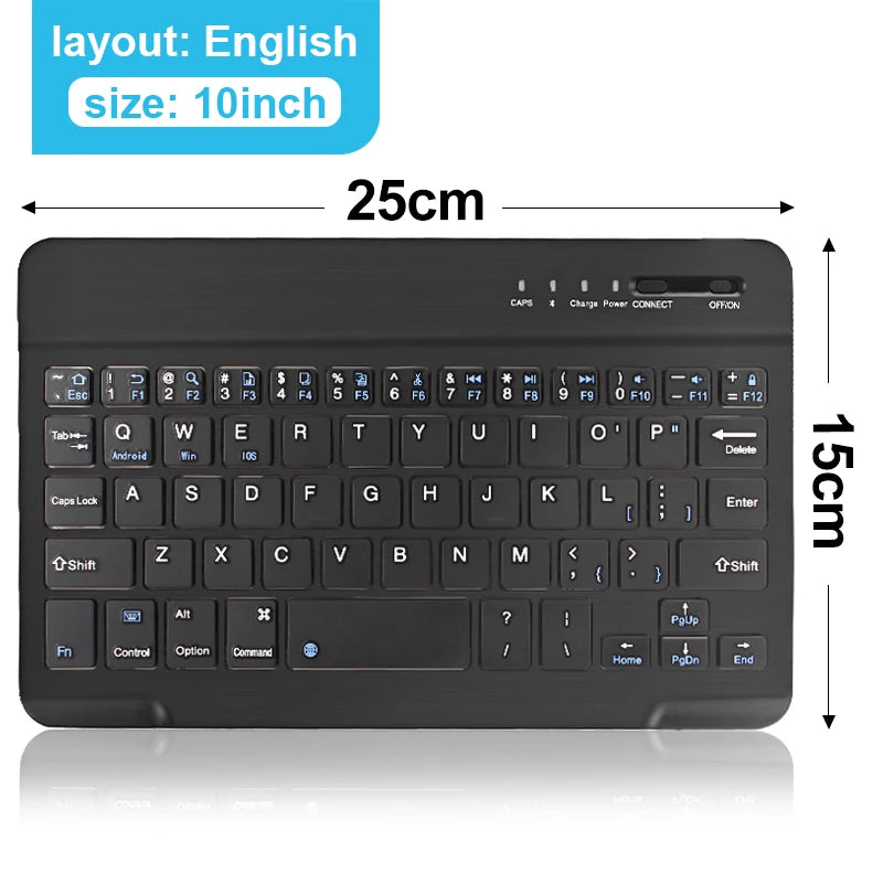 Bluetooth Wireless Mini Keyboard - Rechargeable Portable Keyboard for Laptop Tablet iPad Android iOS