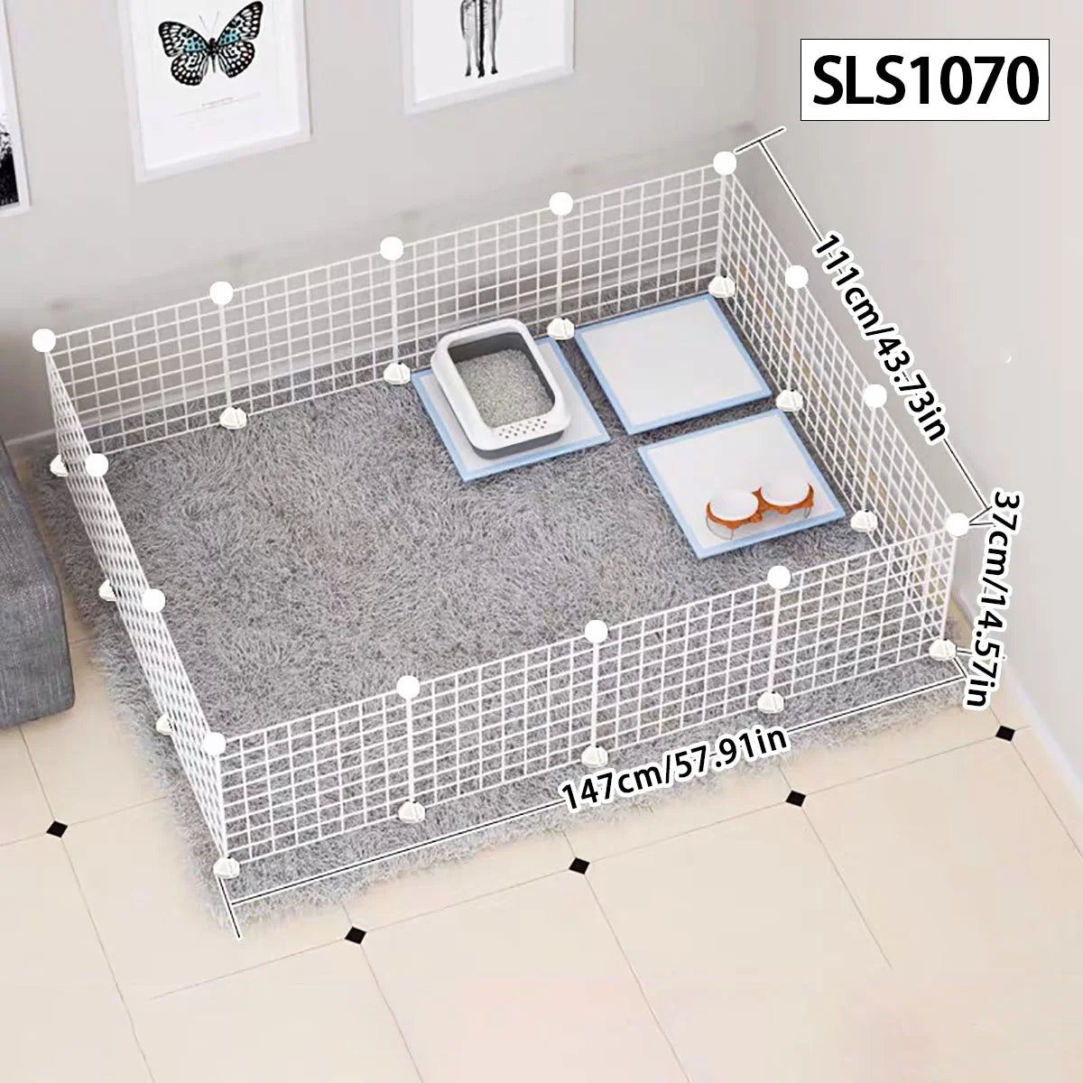 Indoor Dog Pen & Fence – Small/Medium Dog, Cat, or Rabbit Cage with Isolation Door