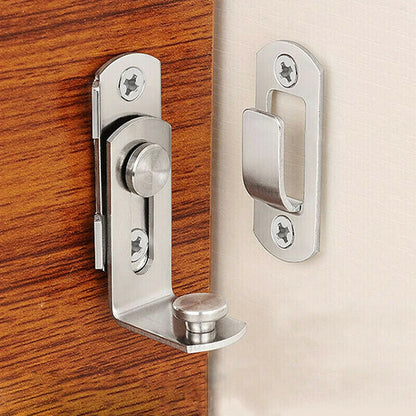Stainless Steel 90 Degree Door Lock Guard Latch Bolt - Toggle Latch for Sliding Barn Doors, Wine Cabinets, and Closets - Right Angle Lock