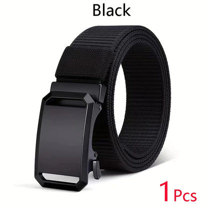 Newest Automatic Buckle Canvas Belt – Tactical Waist Belt for Men, Durable Casual Outdoor, Hunting, Golf & Adventure Training Pants