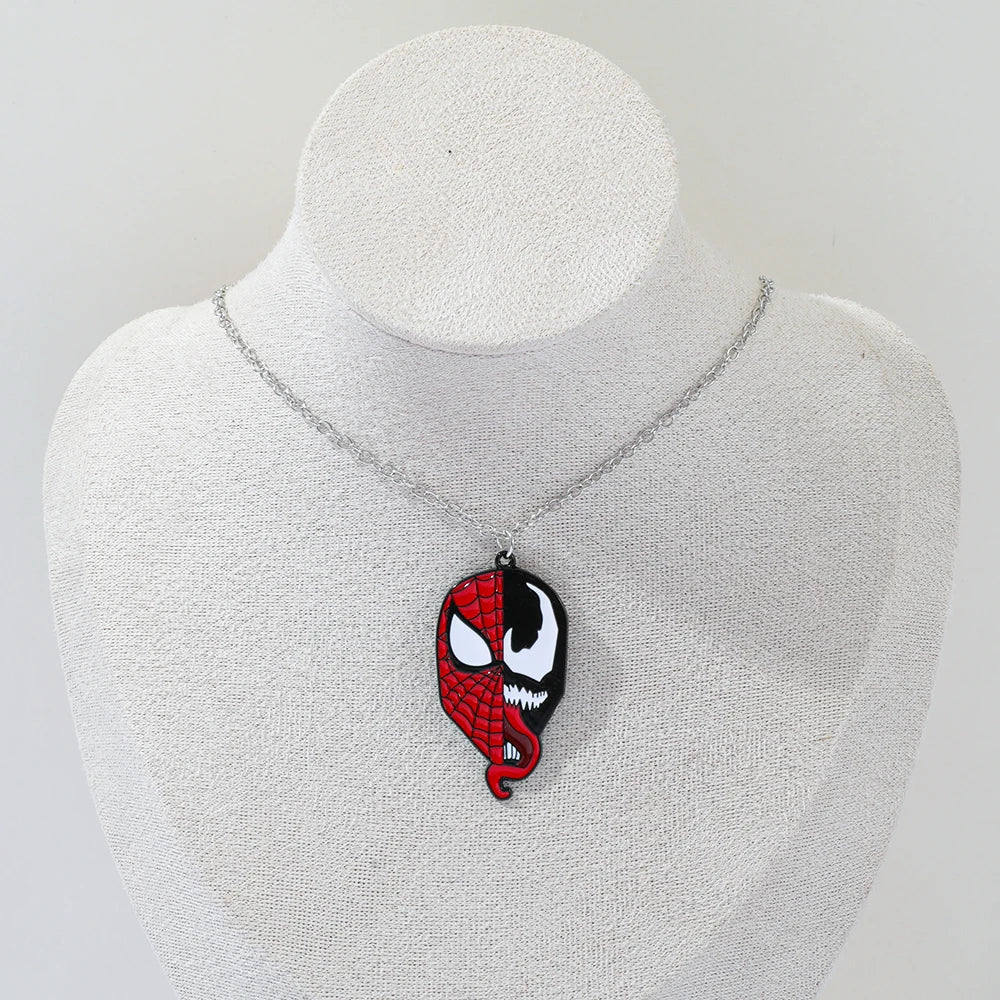 Venom & Spider-Man Necklace - Superhero Pendant Fashion Jewelry, Unique Gift for Fans