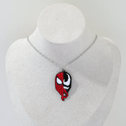 Venom & Spider-Man Necklace - Superhero Pendant Fashion Jewelry, Unique Gift for Fans