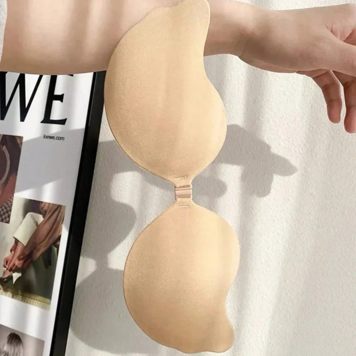 FINETOO Invisible Silicone Nipple Covers - Hypoallergenic Two-Tone Mango Cup Adhesive Bra Patches for Women, 1–15 Pieces