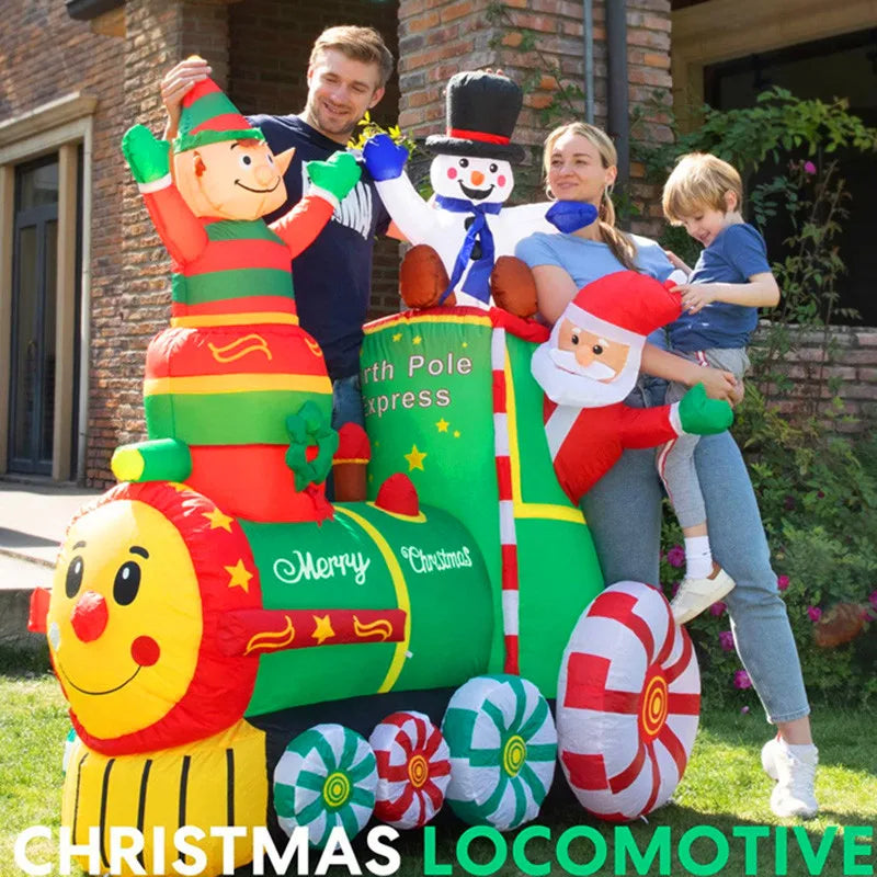 6FT Inflatable Christmas Tree Decoration with LED Lights – Outdoor Xmas Festival Party Toy & Holiday Scene Decor