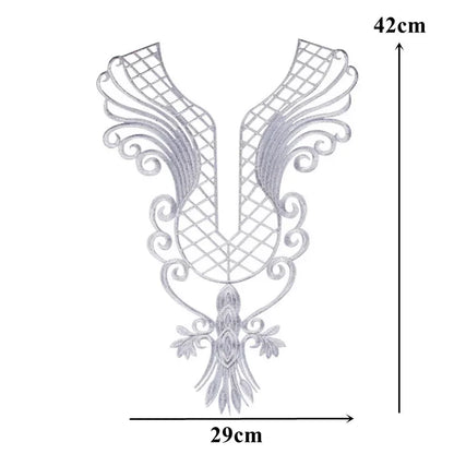 Silver Baroque Sequin Flower Applique – Embroidered Iron-On Patch for Wedding & DIY Crafts