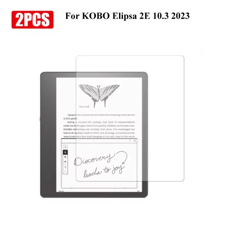 2PCS Tempered Glass Screen Protector for KOBO — Fits Libra 2, Clara Colour, Clara 2E 6-7 Inch, Clear Protective Film