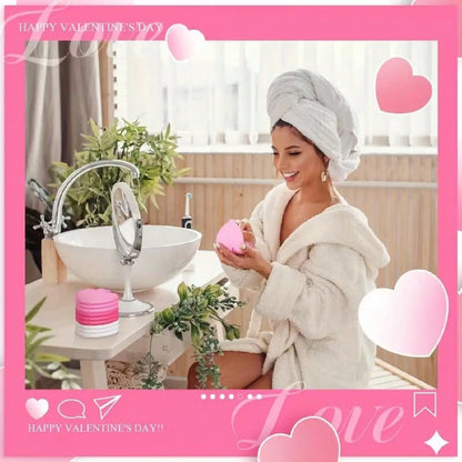 Heart-Shaped Folding Pocket Mirror - Mini Portable Makeup Mirror for Travel & Gifts