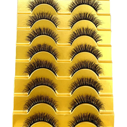 5/10 Pairs 3D Mink False Eyelashes – Wispy Handcrafted Full Strip Short Natural Lashes for Makeup