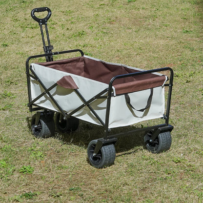 500lbs Heavy Duty Folding Tank Wheels Cart — Large Capacity Outdoor Wagon for Beach, Sand, Trolley & Camping