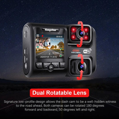 4K 2160P Dual Lens Car DVR – WIFI GPS Logger, Novatek 96663 Chip, Sony Sensor, Night Vision Dash Cam Recorder D30H