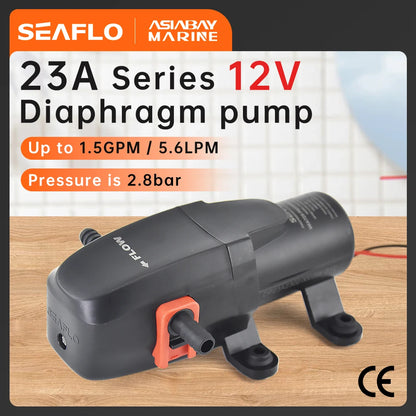 SEAFLO 12V 23A 40 PSI Automatic Marine Water Pump – Self-Priming Electric Diaphragm Pump for Boat, RV & Caravan High Pressure