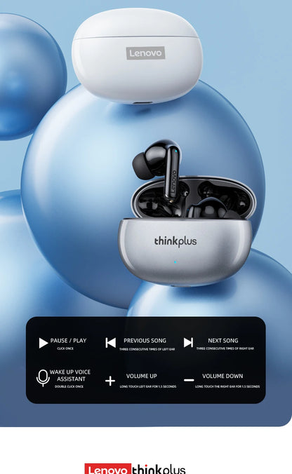 Lenovo Thinkplus XT88 In-Ear Bluetooth Earphones — Dual Mic, Stereo Noise Reduction, Bass HiFi Touch Earbuds
