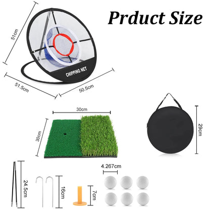 Pop-Up Golf Practice Chipping Net with Hitting Mat – Portable Folding Training Target Net for Swing Accuracy and Golf Practice Drills