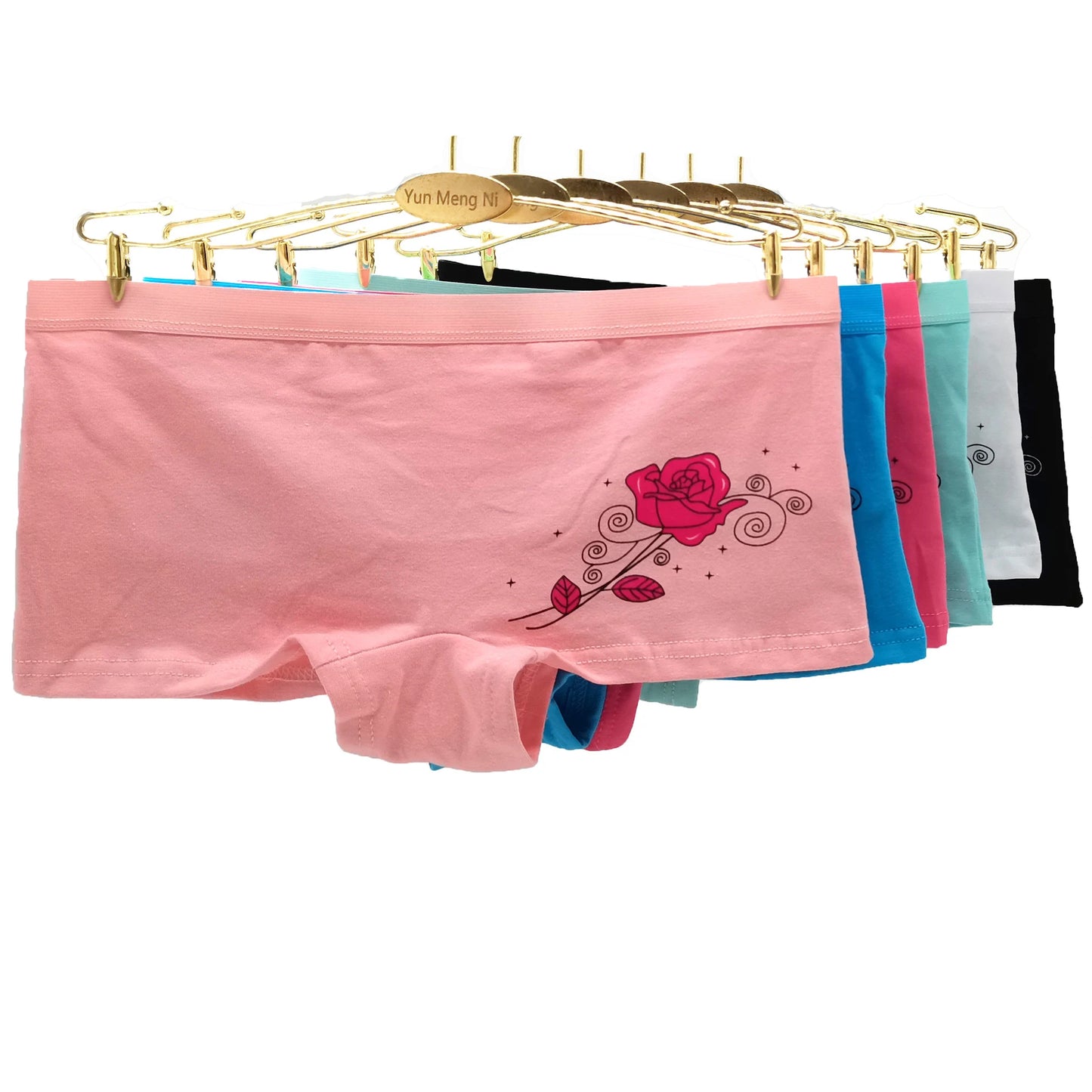Women’s Cotton Boyshort Underwear - Floral Boxer Style Panties 6 Pack for Ladies & Girls