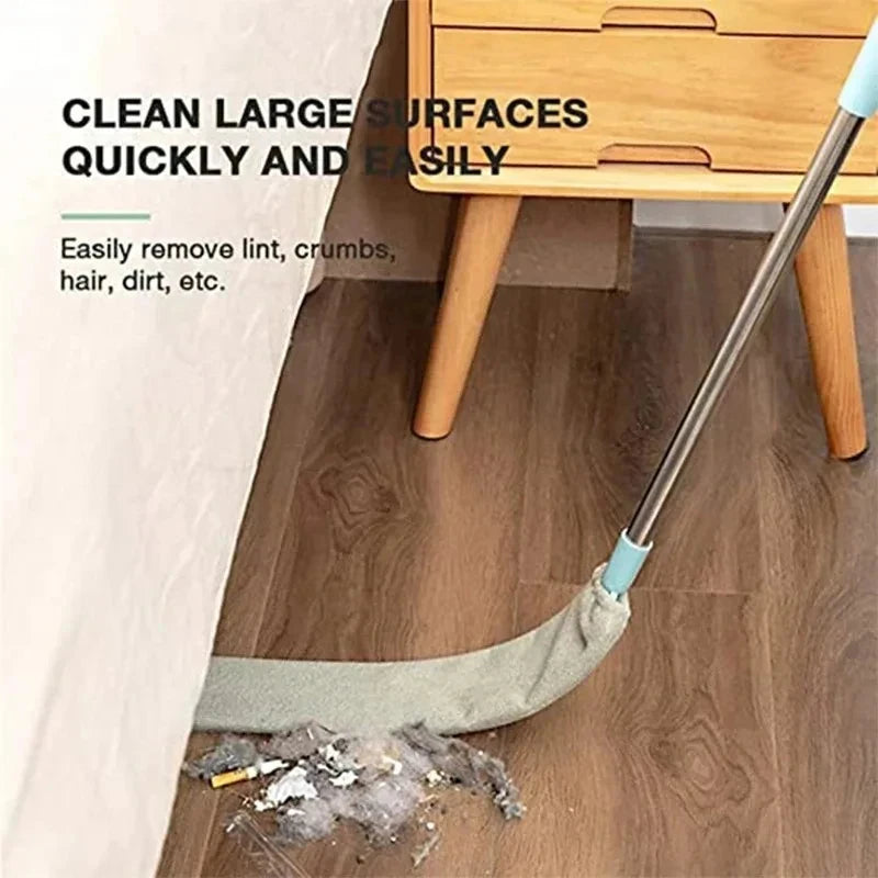Telescopic Long Handle Broom — Microfiber Dust Brush for Home Blinds, Easy-to-Use Household Cleaning Tool