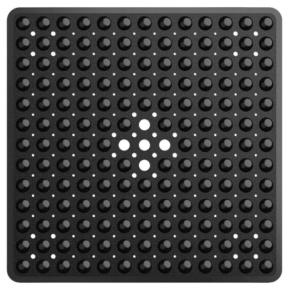 53×53cm Square PVC Shower Mat – Anti-Slip Bath Floor Pad with Suction Cups for Safety in Bathtub & Bathroom