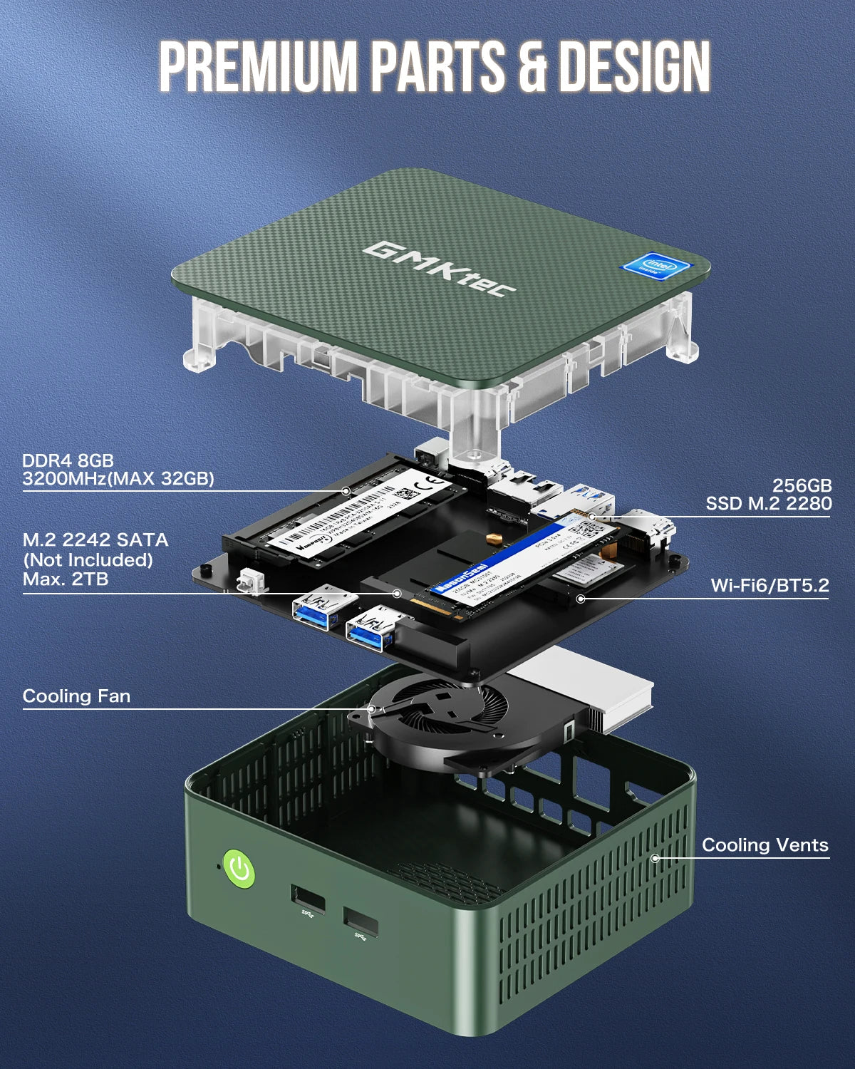 GMKtec G3 Mini PC – Intel Alder Lake N100, 8/16GB RAM, 256/512GB SSD, Windows 11 Pro, WiFi 6 & BT5.2