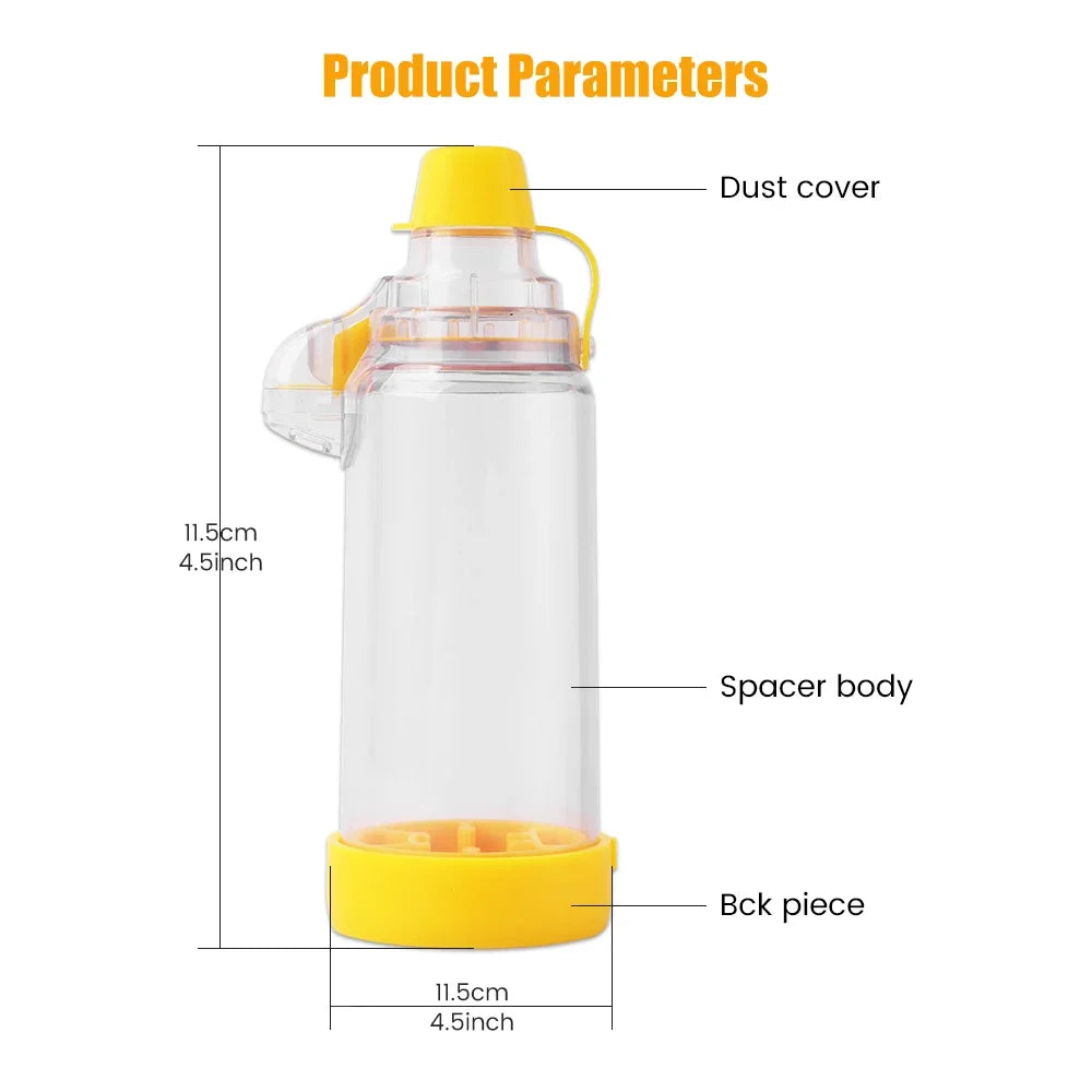 Asthma Inhaler Spacer & Nebulizer — Adult, Child, and Baby Aerosol Compressor with Mist Storage Bottle, Mask, and Tank Cup