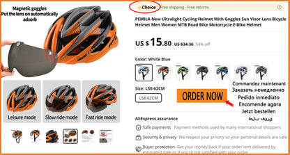 Ultralight Cycling Helmet – Road & MTB Safety Cap for Men & Women, Integrally-Molded Racing Bike Equipment