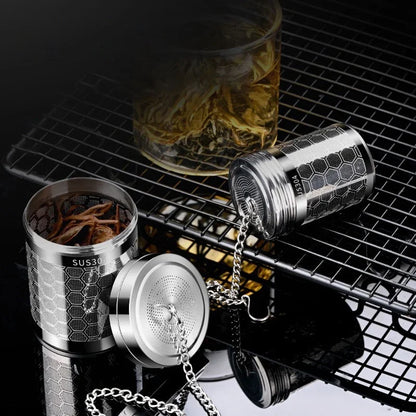 Stainless Steel Tea Infuser — Extra Fine Mesh Strainer with Extended Chain Hook for Loose Tea