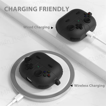 3D Gamepad Silicone Case for Galaxy Buds 3/3 Pro – Protective Cover with Keychain for Men
