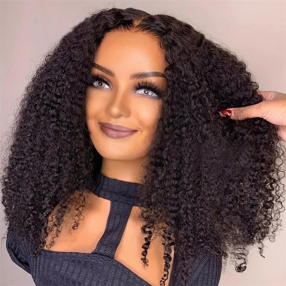 10A Human Hair Glueless Wig – Ready-to-Wear 6x4 HD Transparent Lace, Pre-Cut Bleached Knots, Kinky Curly Style