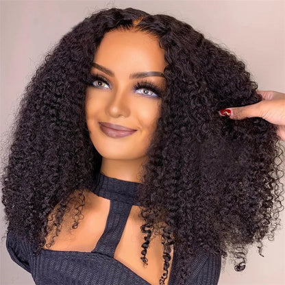 10A Human Hair Glueless Wig – Ready-to-Wear 6x4 HD Transparent Lace, Pre-Cut Bleached Knots, Kinky Curly Style