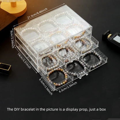 DIY Jewelry Storage Case – 30-Grid Large Earring & Bracelet Organizer with 5 Stackable Drawers