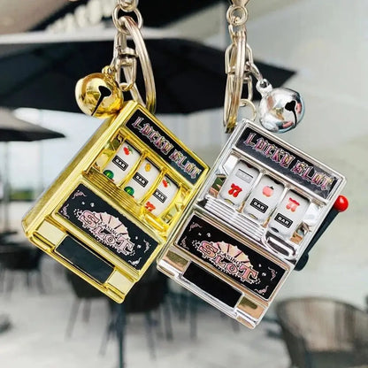 Mini Slot Machine Keychain – Creative Arcade Lucky Jackpot Toy for Fun & Stress Relief
