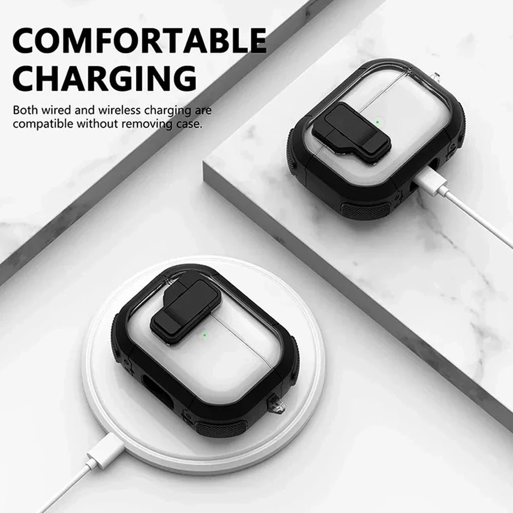 Security Lock Case for AirPods 1/2/3 & AirPods Pro 2 — Protective Headphone Cover & Coque