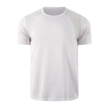 Men’s Summer Solid Color T-Shirt – Round Neck Short Sleeve Athletic Fitness Sports Top (Black & White, 1–2 PCS)
