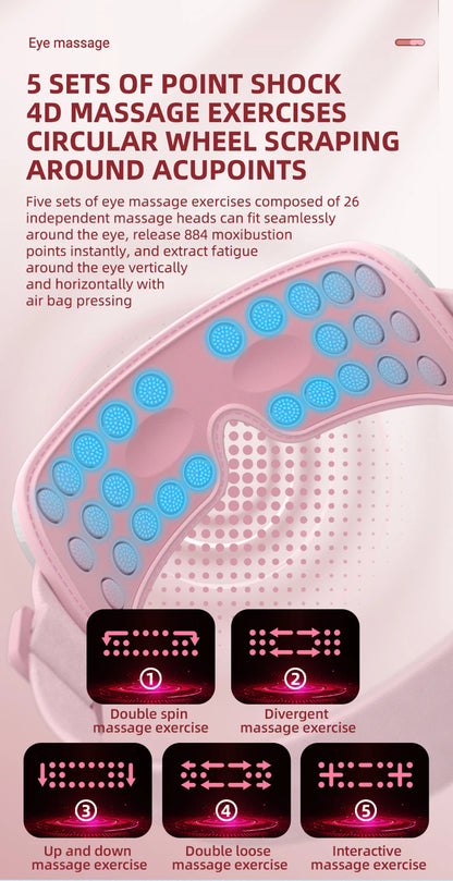 Electric Eye Massager – Vibration & Hot Compress with Air Bag for Dark Circles, Fatigue & Eye Care