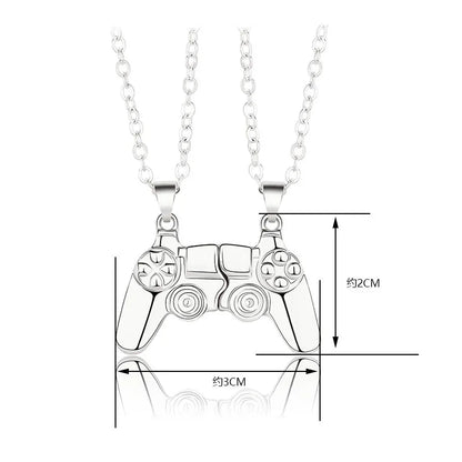 2Pcs Magnetic Couple Necklace Set – Game Controller Friendship Matching BFF Necklaces for Him & Her