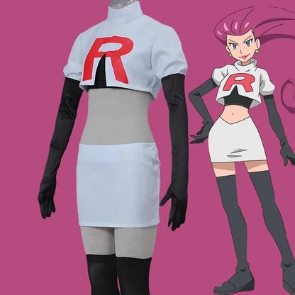 Anime Jessie & James Cosplay Costume – Team Rocket Full Set for Men & Women, Halloween Outfit