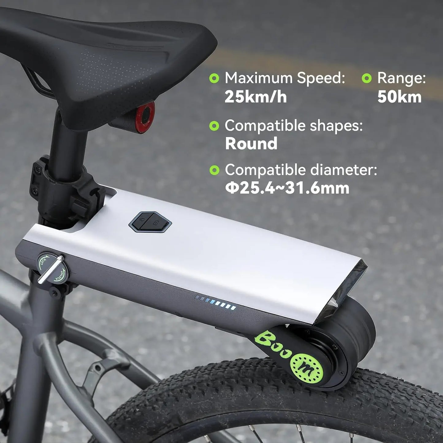 18V 200W Electric Bicycle Booster – Portable Durable Accessory for E-Bike & Mountain Bike