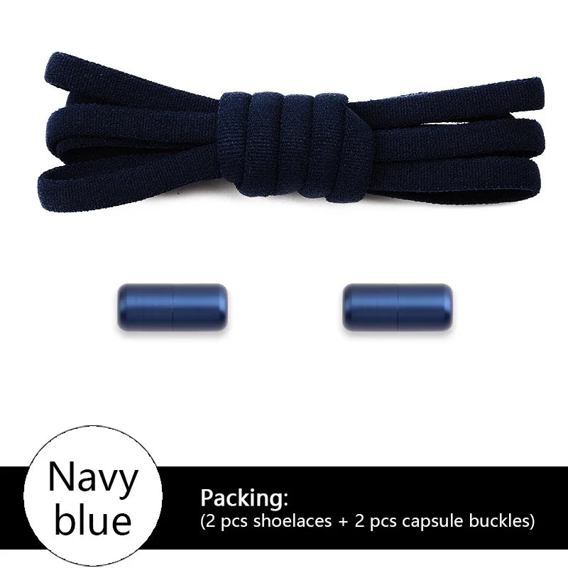 New Colorful Elastic No-Tie Shoelaces – Round Sneakers Laces for Kids & Adults