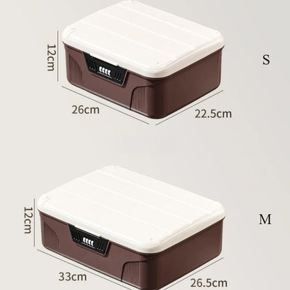 Four Digit Password Lock Safe Box – Portable Organizer for Passport, Medicine, Cash, Jewelry & Privacy Security Storage